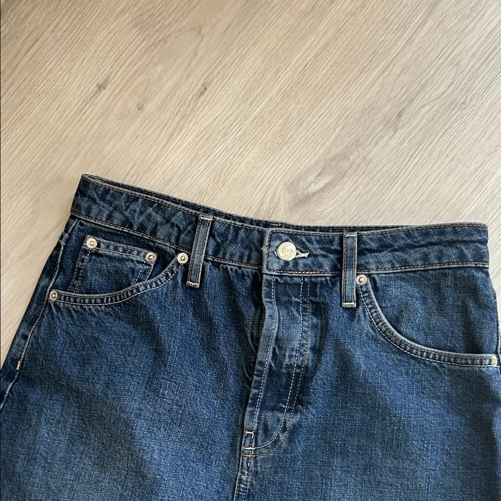 Topshop Dark Denim Pencil Skirt - Picture 2 of 8